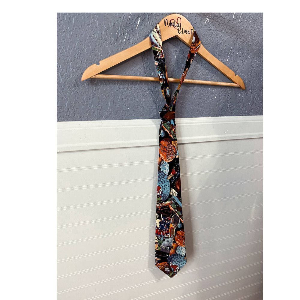 Nicole Miller  Vintage 1993 Sports Silk Necktie Tie